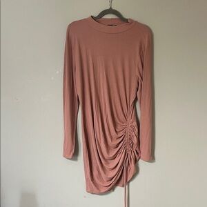 Fashion Nova Dusty Rose Ruched Mini Dress